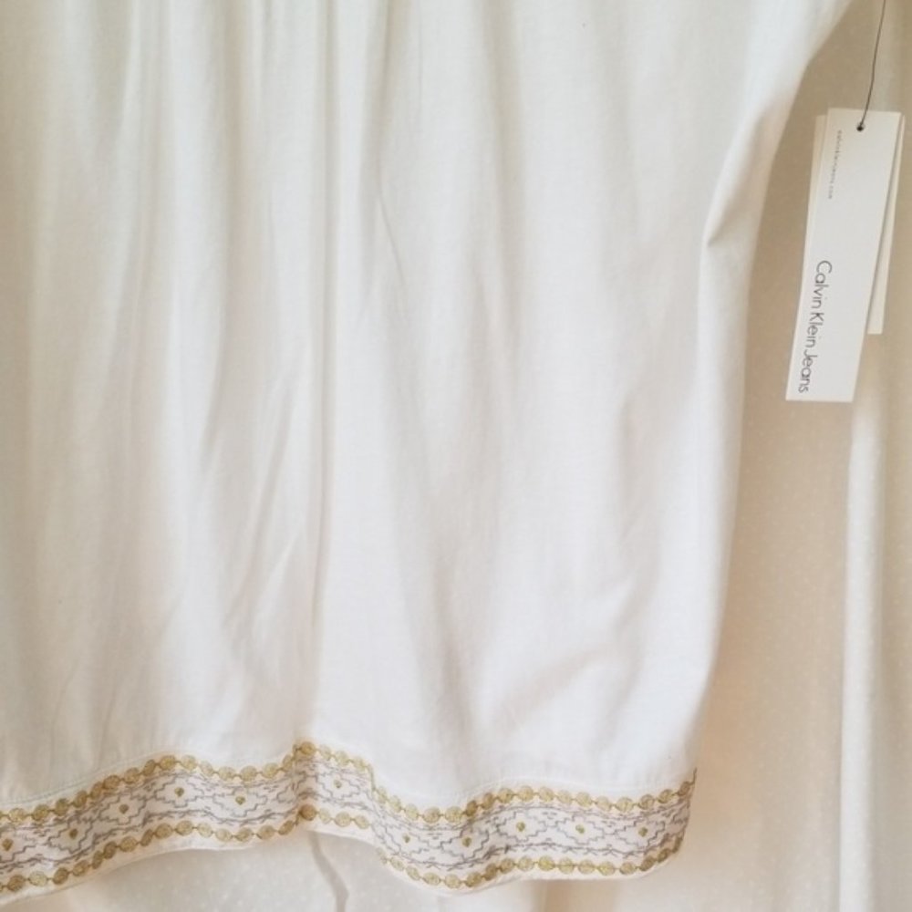 Calvin Klein Grecian like V Neck white top - Picture 4 of 5
